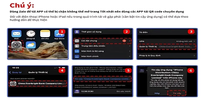 Tải app EE88 về cho iOS cần cấp quyền tin cậy