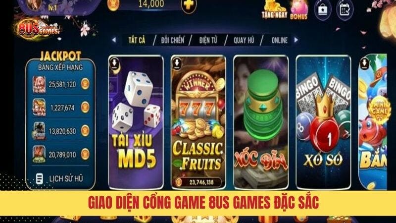 Giao diện cổng game đặc sắc