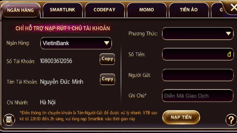 Các Phương Thức Nạp Tiền Game Tài Xỉu Zowin An Toàn