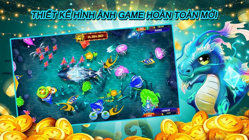 Đại dương 3D sống động trong Bắn Cá Vicclub thu hút mọi ánh nhìn.