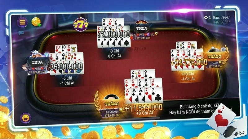  Không khí sôi động của ván tài xỉu trong game bài đổi thưởng.