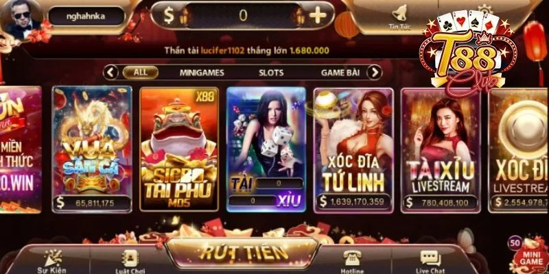 Nhận thưởng tân thủ khi đăng ký T88 thành công.