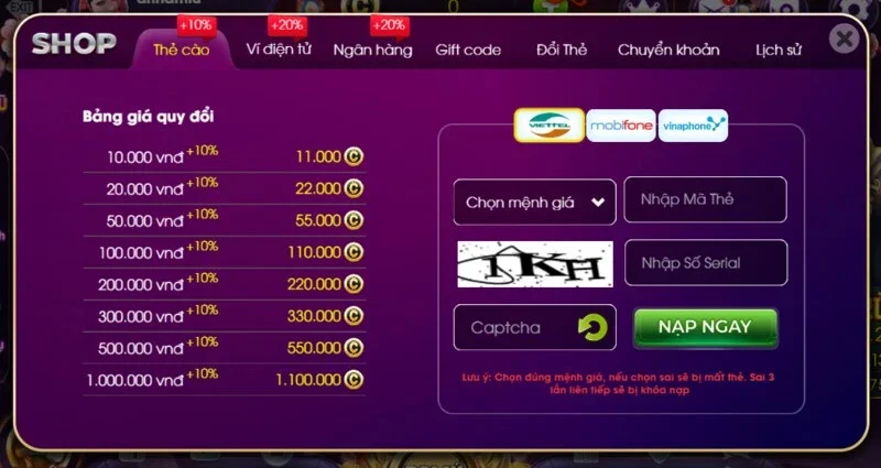 Chia nhỏ vốn nạp tiền Choáng Club tối ưu