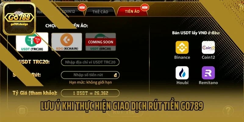 Lưu ý khi rút tiền