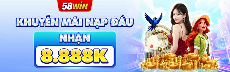 Vòng quay may mắn tại 58win với phần thưởng tiền mặt và quà tặng giá trị.
