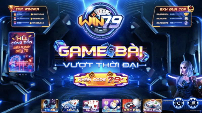 Banner khuyến mãi lớn tại Win79 với quà tặng hấp dẫn.