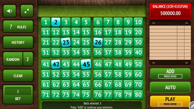  Bảng tỷ lệ thưởng Keno tại xổ số 188BET so với truyền thống