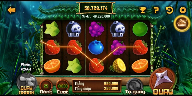 Biểu tượng trái cây sống động trong slot Hoa Quả Nổ Hũ.