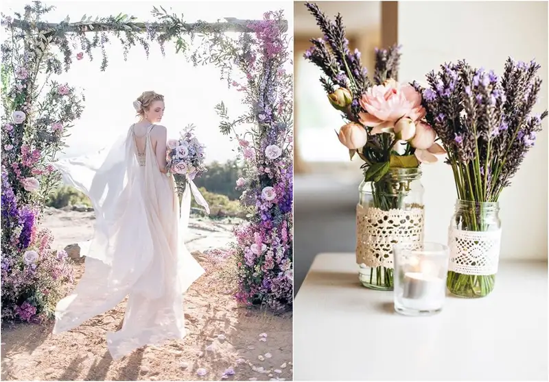 Sắc tím Lavender mang đến một không gian cưới vừa lãng mạn, vừa tinh tế lại vô cùng hiện đại và độc đáo