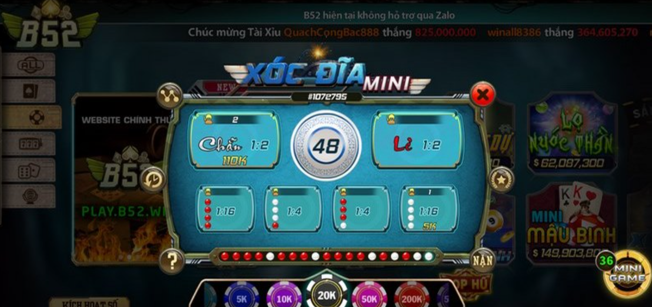Các loại game phổ biến tại B52